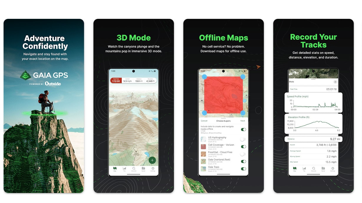 Gaia GPS App使用畫面官方介紹組圖